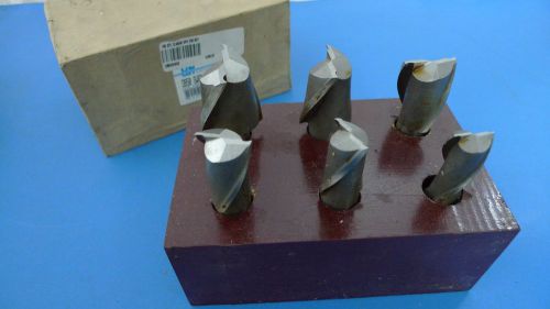 SET of 6 NEW END MILLS WITH HOLDER 3/4&#034; SHAFT, CUTTING HEAD SIZES *K