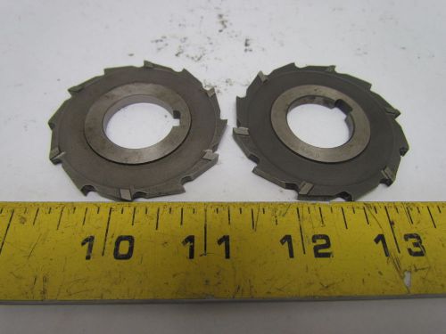 63x4.15x22 staggered tooth milling cutter 63mm od 22mm bore 12-teeth hss lot of2 for sale