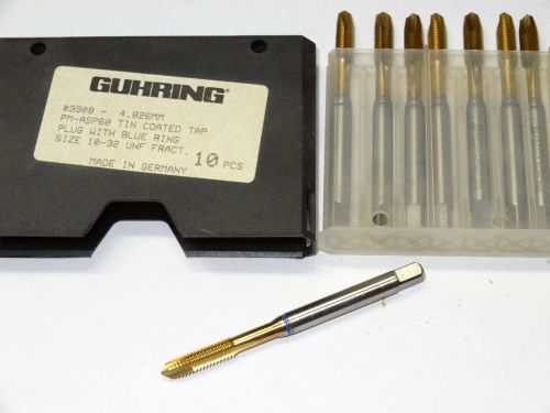 10 guhring 3908-4.826mm #10-26 unf 3fl hss-e tin spiral point pointed plug taps for sale