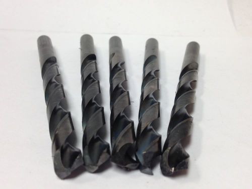 Lot of 5 size 3/8&#034; dormer hss high speed steel machining drill bits us #18 for sale