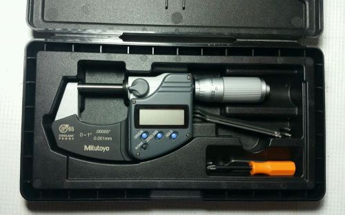 Mitutoyo 293-344-30  0-1&#034; IP65 Coolant Proof Digital Micrometer w/extra wrenches