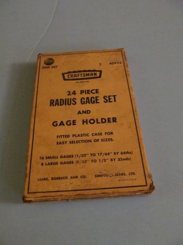 Machinist craftsman 24 piece  radius gage set &amp; gage holder for sale