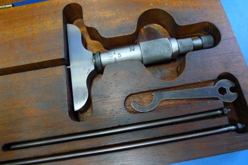 Starrett no. 440 0-3 inch depth micrometer gage in box machinist tools *f for sale
