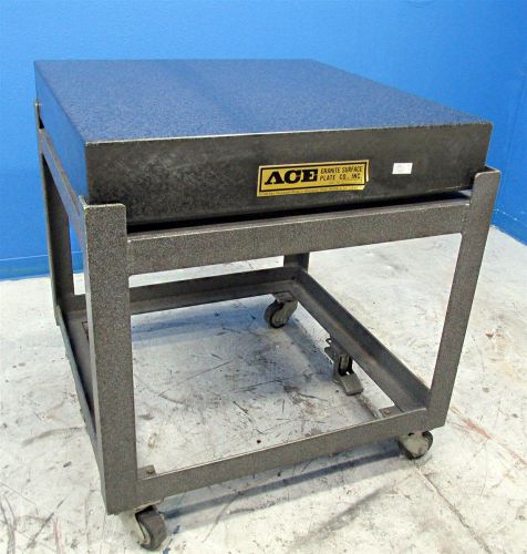Ace grade a 36 x 36 x 6 granite plate calibrated till 05-2015 w/ rolling stand for sale