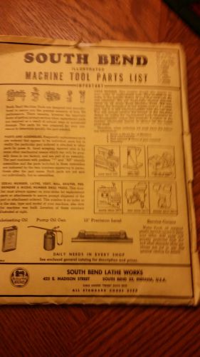 OEM 1950&#039;s South Bend Lathe Manuals, Parts Lists, and Alot More