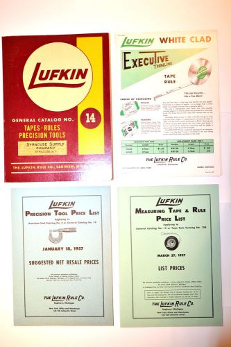 LUFKIN Tools GENERAL CATALOG No. 14 &amp; 2 PRICE LISTS &amp; 9 FLYERS #RB48 tapes rules