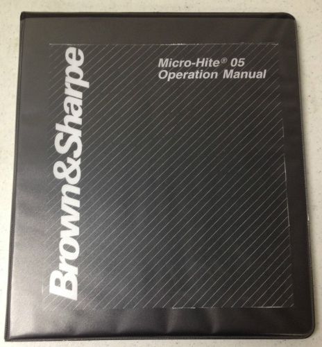 Brown &amp; Sharpe Micro-Hite 05 Operation Manual
