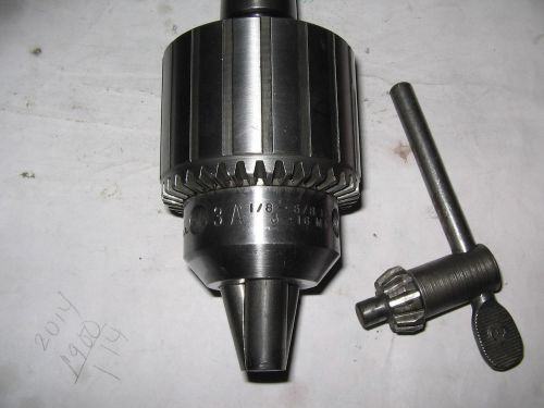 Jacobs # 3A Drill Chuck/Key, MT3 Shank, JT3 Mount, 1/8-5/8&#034; Capacity