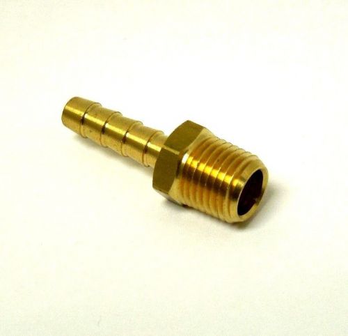 Hose barb for 3/16&#034; id hose x 1/4&#034; male npt hex body brass fuel fitting &lt;q-hb003 for sale