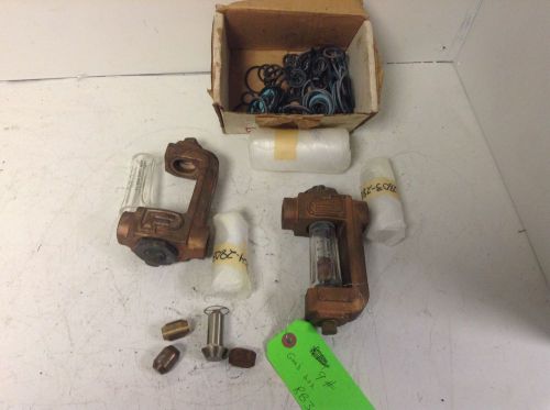 Grab box of f&amp;p co ratosight brass and glass flow meter &amp; accessories for sale