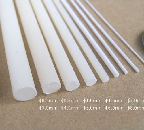 100pcs ABS Styrene Plastic Round Bar Rod Diameter 1.5mm length 250mm White EG-L1