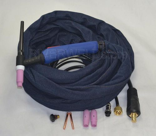 Wp-26f-25r 25&#039; 7.6 meter 200amp air-cooled tig welding torch flexible euro style for sale