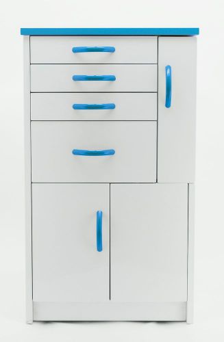 DENTAL MEDICAL MOBILE CABINET CART MULTIFUNCTIONAL DRAWERS W/ WHEELS BLUE SMALL