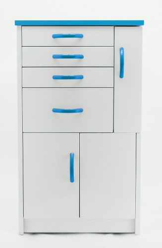 DENTAL MEDICAL MOBILE CABINET CART MULTIFUNCTIONAL DRAWERS W/ WHEELS BLUE SMALL