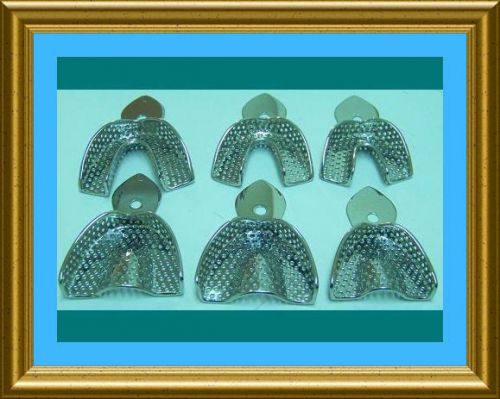 6pcs full stainless steel dental impression trays new for sale