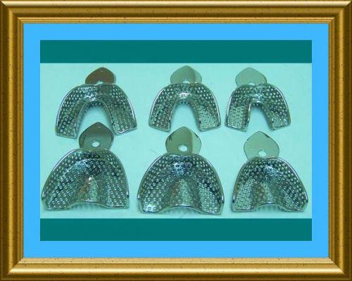 6pcs Full Stainless Steel Dental Impression Trays NEW