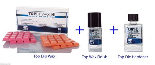 3 pcs of dental lab product - top wax finish + top dip wax m + top die hardener for sale