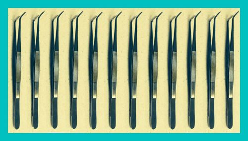 12 college cotton dressing tweezer pliers 6&#034; dental instruments german stainless for sale