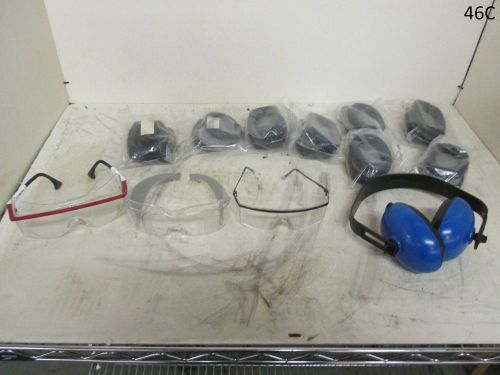 Grab Box of Earmuffs w/ Spare Parts and Eye Protection Glasses