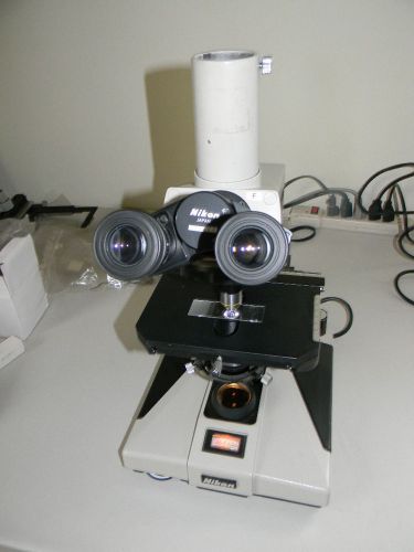 Nikon Optiphot Trinocular Microscope, Incandescent Lamphouse, 10x Objective,