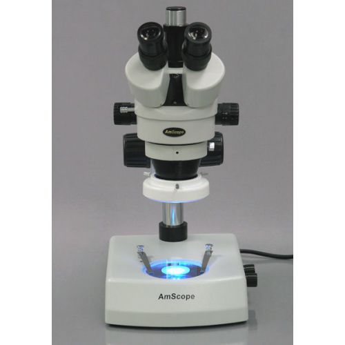 Led trinocular zoom stereo microscope 7x-90x for sale