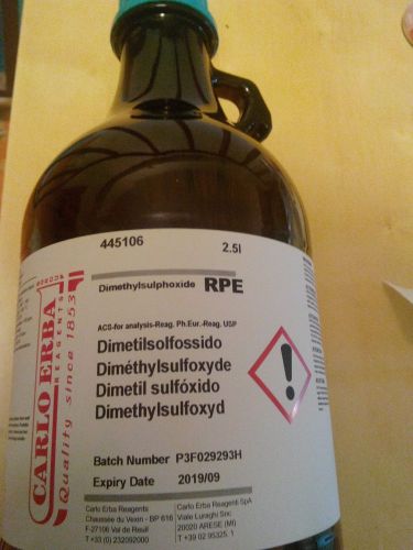 Dmso dimethyl sulfoxide pain-relieving collagen-softening acs reagent 2,5 lt for sale