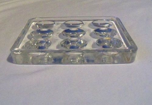 Pyrex glass nine 9 well spot test plate made in USA Corning 7220-85