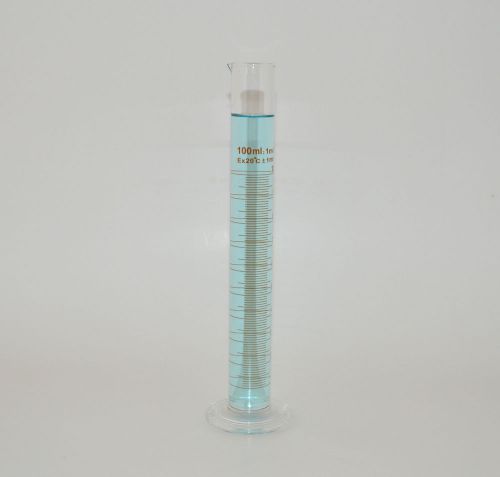 Cylinder graduated measuring 100ml borosilicate glass 100 ml round base lab new for sale