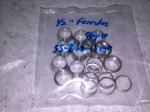 Swagelok SS-810-SET , 1/2&#034; Ferrules ,, 10 fronts and 10  backs