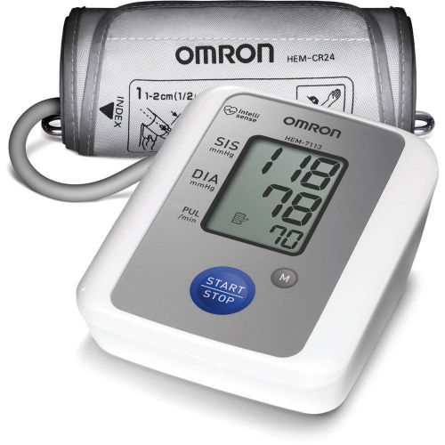 New omron hem 7113 blood pressure digital bp monitor + hypertension indicator for sale
