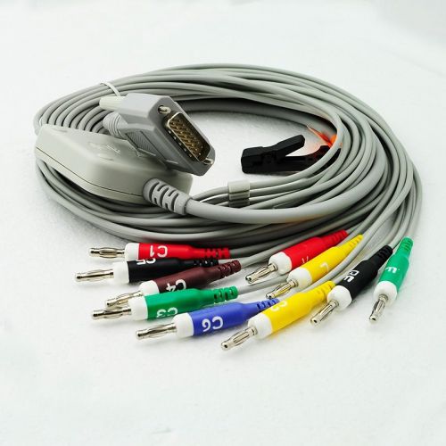 Sale Nihon Kohden 10-Lead Shielded EKG Cable Banana 4.0 15 pins connector,K113B