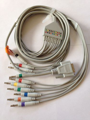 Nihon Kohden ECG-EKG 12 leads Cable With Resistance