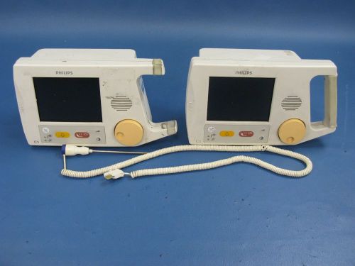 Lot of 2 Philips C1 SPO2 &amp; Temperature Vital Signs Monitor - Parts Repair