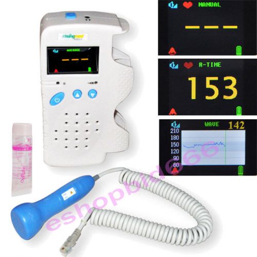 Pregnant Fetal Doppler 3MHz Color LCD Back Light &amp; Heart Beat Waveform + gel A++