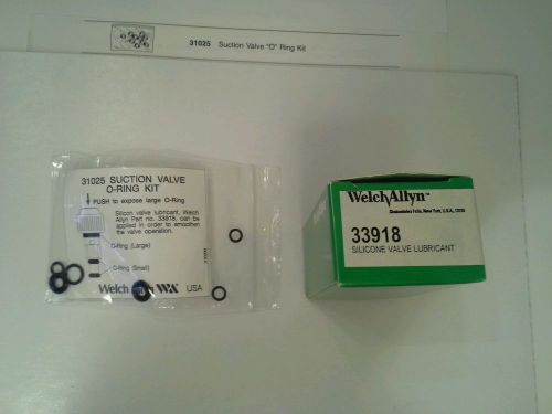 Welch Allyn ~ #31025 Suction Valve O-Ring Kit + #33918 Silicone Valve Lubricant