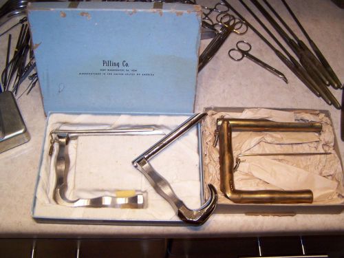 3 JACKSON SLIDE LARYNGOSCOPES PILLING (VERY NICE VINTAGE)  MEDICON &amp; OTHER