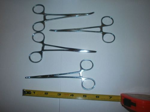 New 4 Set Straight + Curved Hemostat Forceps Locking Clamps