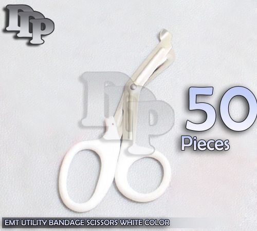 50 emt ems trauma shears utility scissors 7.25&#034;, white for sale