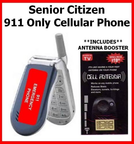 Senior citizen 911 only emergency cell phone cellular with antenna booster for sale