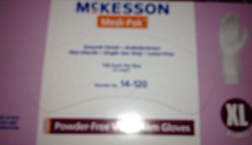 MCKesson Medi pak powder free vinyl exam gloves size XL 100 in pack latex free