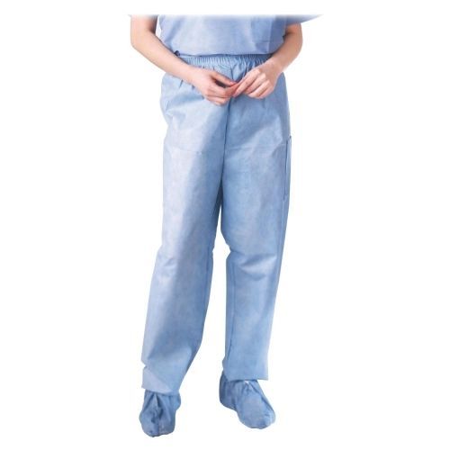 Medline Disposable Elastic Waist Pants - Medium (M) - 30 / Case - Blue