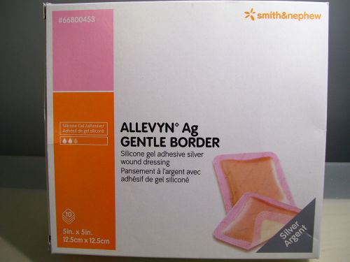 *smith nephew allevyn ag gentle border, silver argent dressing 5&#034; x 5&#034; for sale
