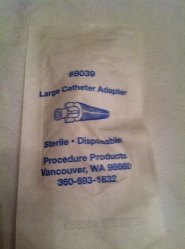 (1) Large Cath Adapter Disposable 8039 Sterile Procedure Products