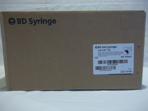 BD 5ml Syringe w/Luer-Lok Tip  (125 Count) 1- Box   Ref. #309646