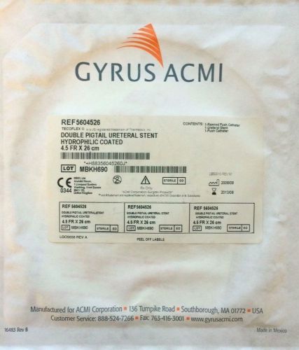 GYRUS ACMI 5604526 DOUBLE PIGTAIL URETERAL DEVICE, 4.5FR x 26cm
