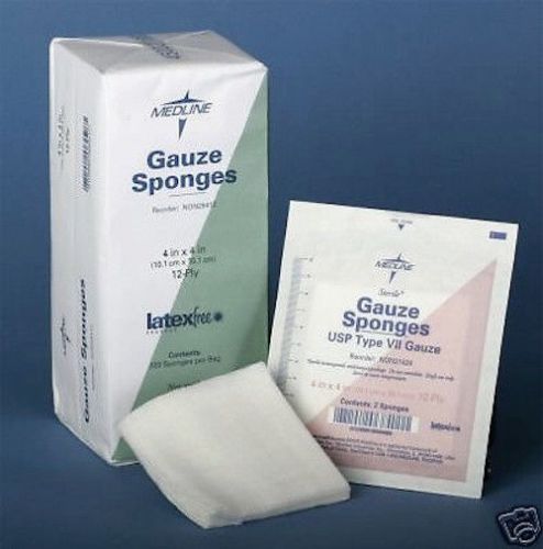 Medline 4 x 4 Non Sterile 12-Ply Cotton Gauze Pad Sponge CASE/2000 #NON25412