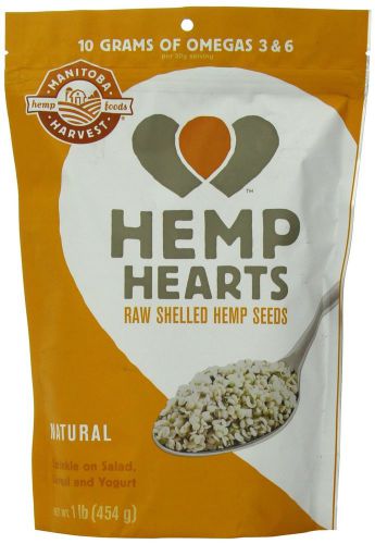 Manitoba harvest hemp hearts raw shelled hemp seeds - -1 pound- - new - - for sale