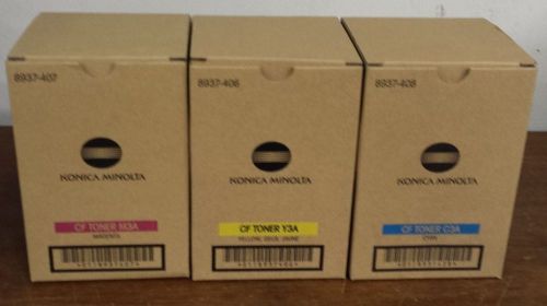 Konica Minolta 3 Color Set Toners: Cyan Yellow Magenta