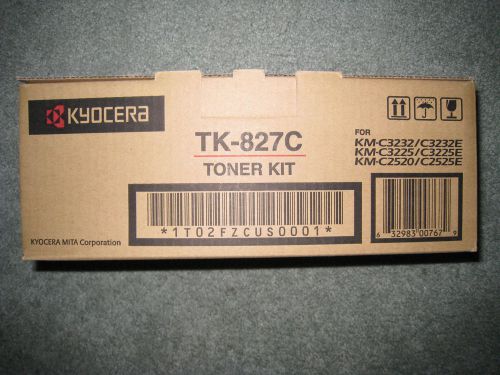 Kyocera Mita Genuine TK-827C Cyan Toner Kit TASKalfa KM-C4035E KM-C3232E C2525E