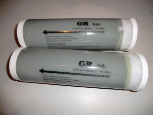 BLACK INK 2 TUBES FOR RISOGRAPH GR SERIES  2 TUBES NEW INK  FOR GR S-539